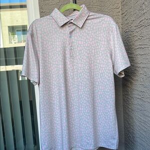 Men's Pink Patterned Polo Shirt “The Clubs”